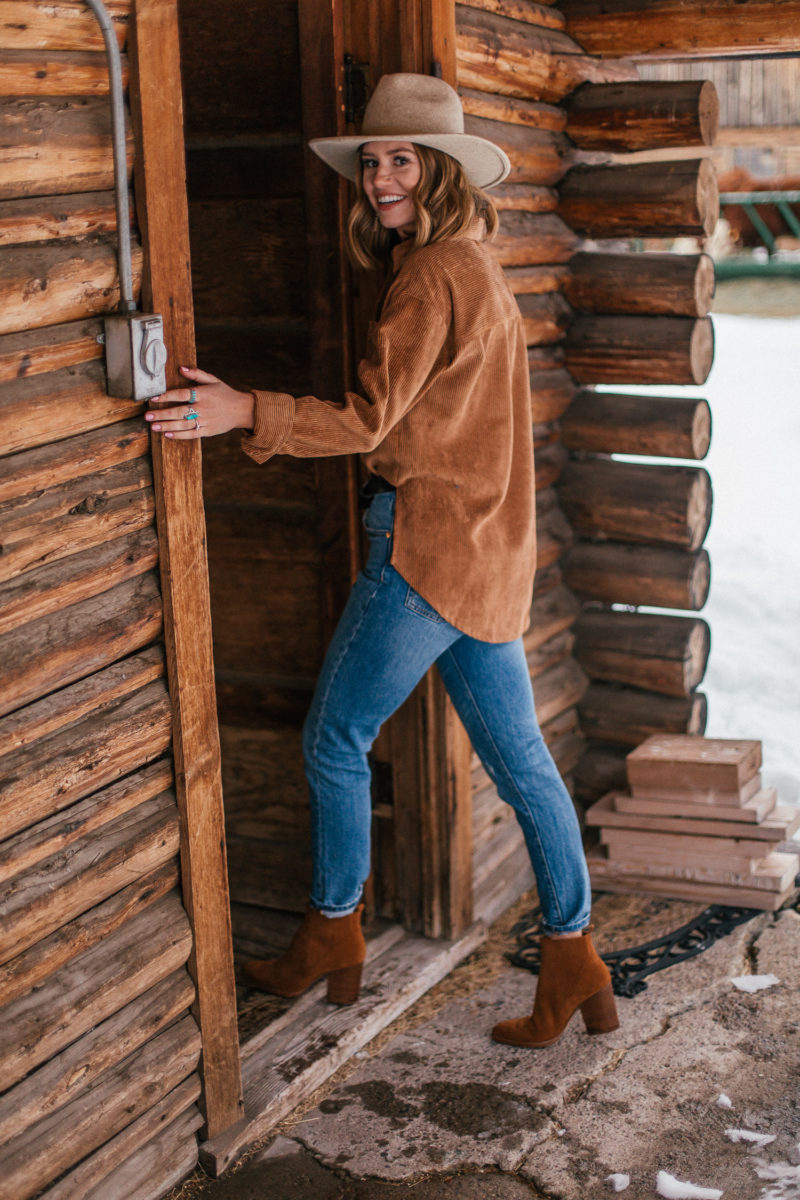 corduroy pants and shirt