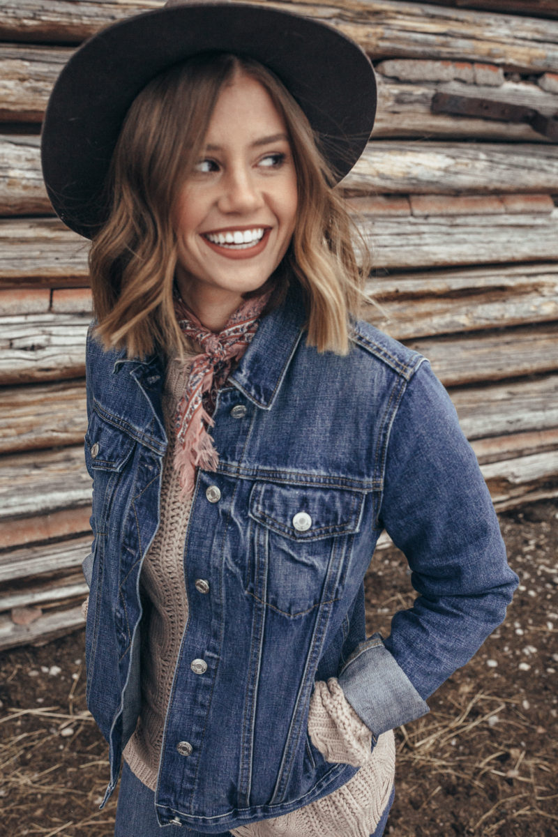 Denim Jacket + Chunky Sweater - Wanderlust Out West