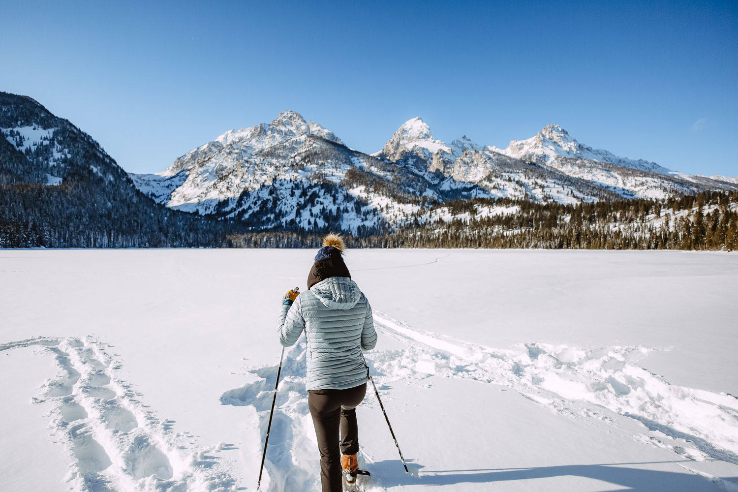 Snowshoeing to Taggart Lake in Grand Teton National Park Wanderlust